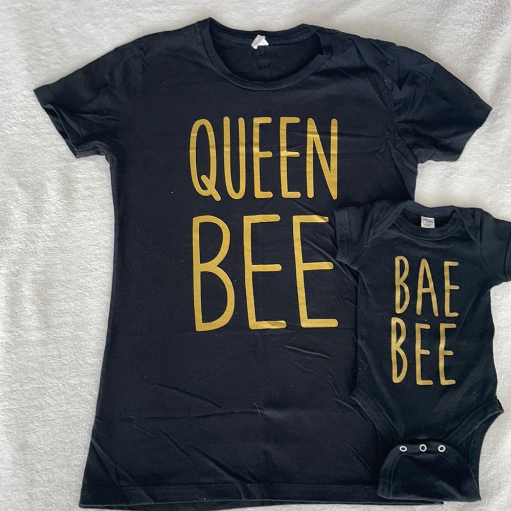 Mommy & Baby Outfits: “queen bee & bae bee”